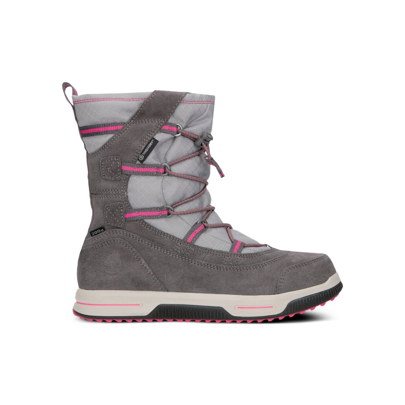 Dziecięce buty outdoor / trekkingowe TIMBERLAND SNOW STOMPER PULL ON WP a1qa5 kolor szary