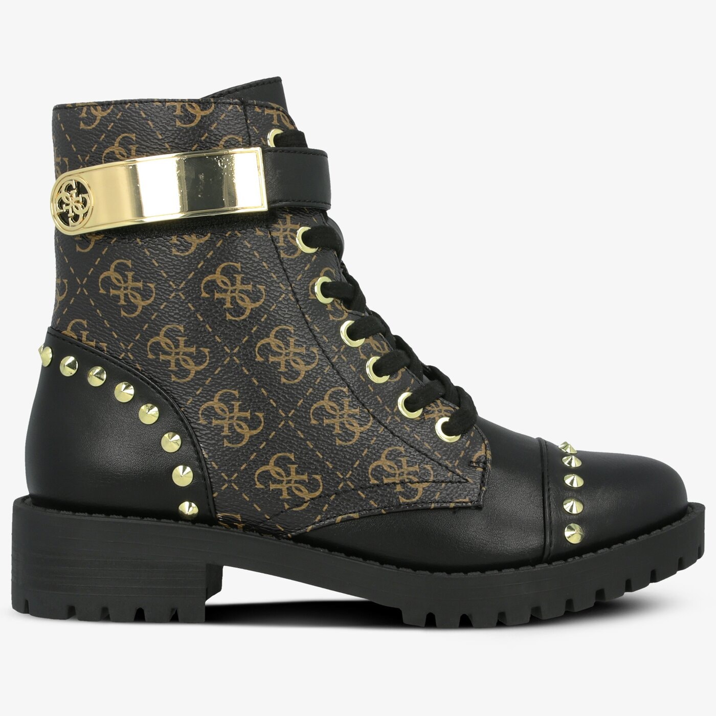 Damskie botki / sztyblety GUESS HALEIGHA fl8hhafal10blkbr kolor czarny