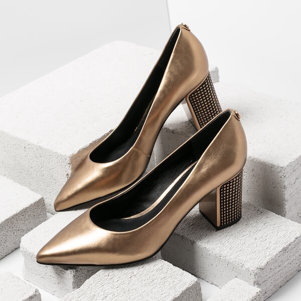 Damskie szpilki / czółenka GUESS BIDDIA flbd23lem08lcame kolor złoty