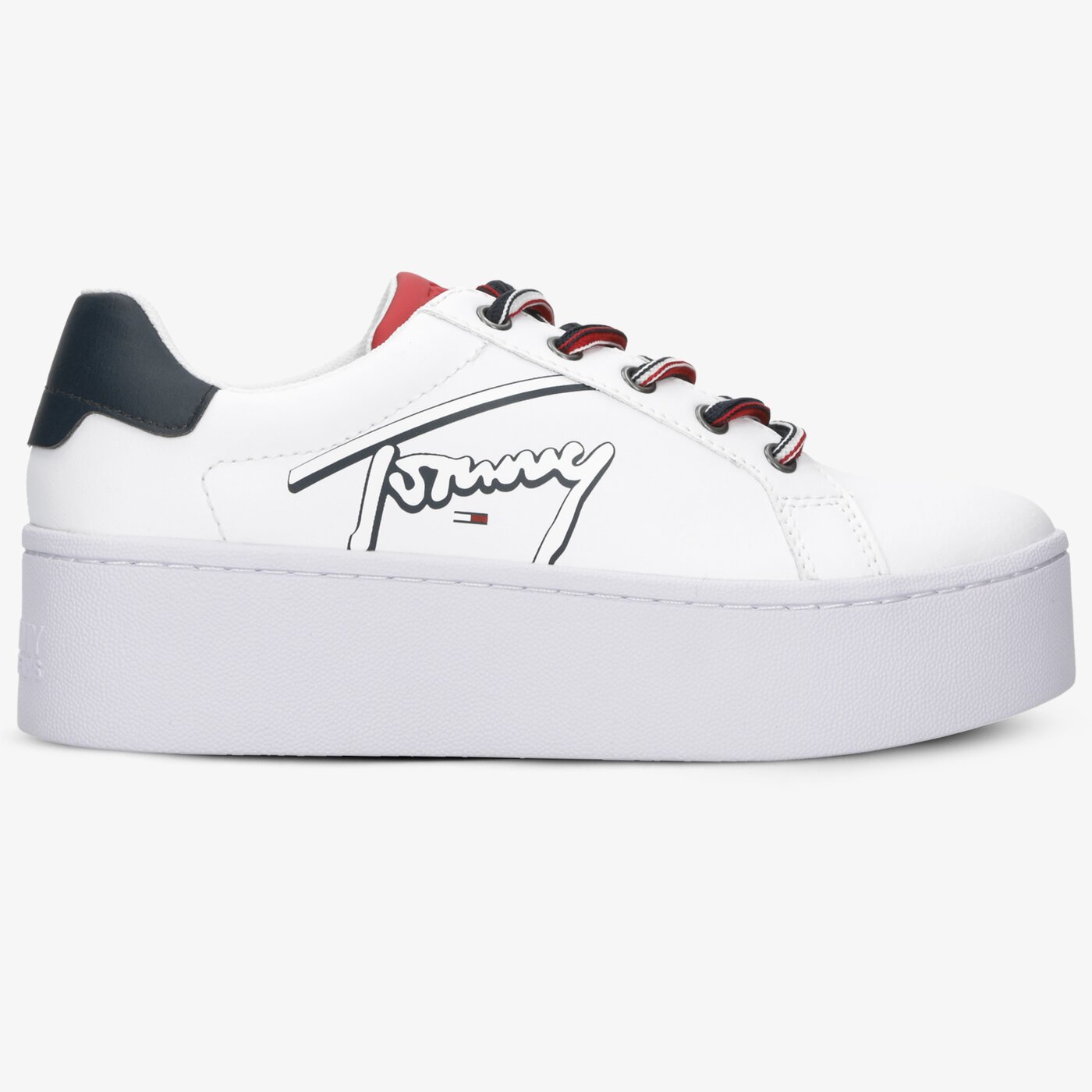 Damskie trampki TOMMY HILFIGER TOMMY ICON SIGNATURE FLATFORM en0en006890k6 kolor biały
