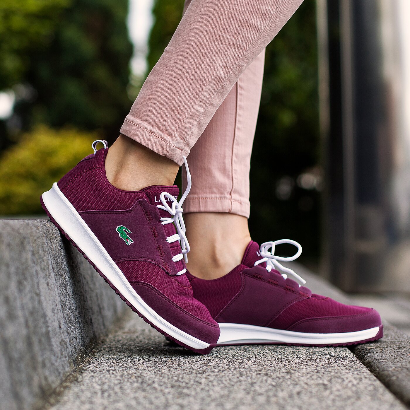 Dziecięce sneakersy (buty) LACOSTE L.IGHT 316 1 732spj0114pp3 kolor bordowy