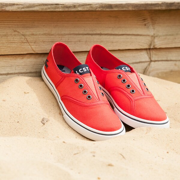 Damskie trampki LACOSTE RENE SLEEK SLIP GN  729scw1205t2b kolor czerwony