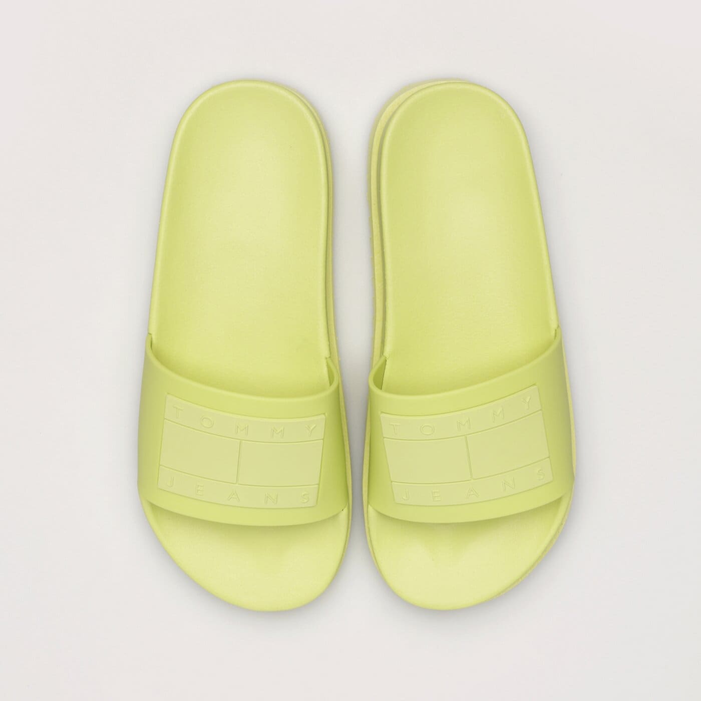 Damskie klapki TOMMY HILFIGER TOMMY JEANS ELEV FLTFRM PL SLD en0en02110msa kolor zielony