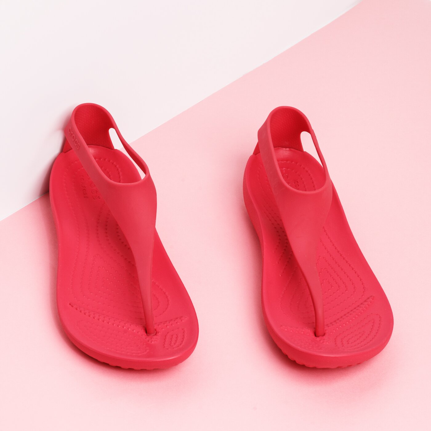 Damskie sandały CROCS SERENA FLIP #205468611# kolor różowy