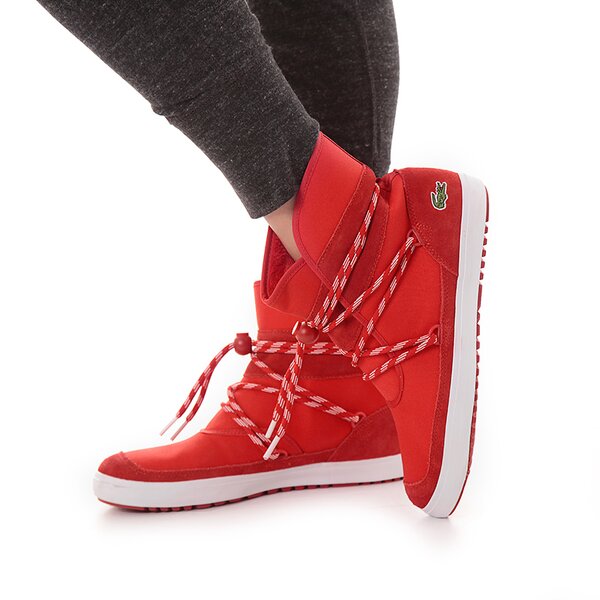 Damskie botki / sztyblety LACOSTE TWINE 726spw102317k kolor czerwony