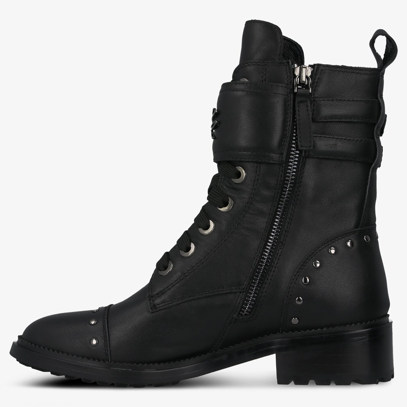 Damskie botki / sztyblety KARL LAGERFELD DANTON HI CUFF STUD BOOT kl4307600s kolor czarny