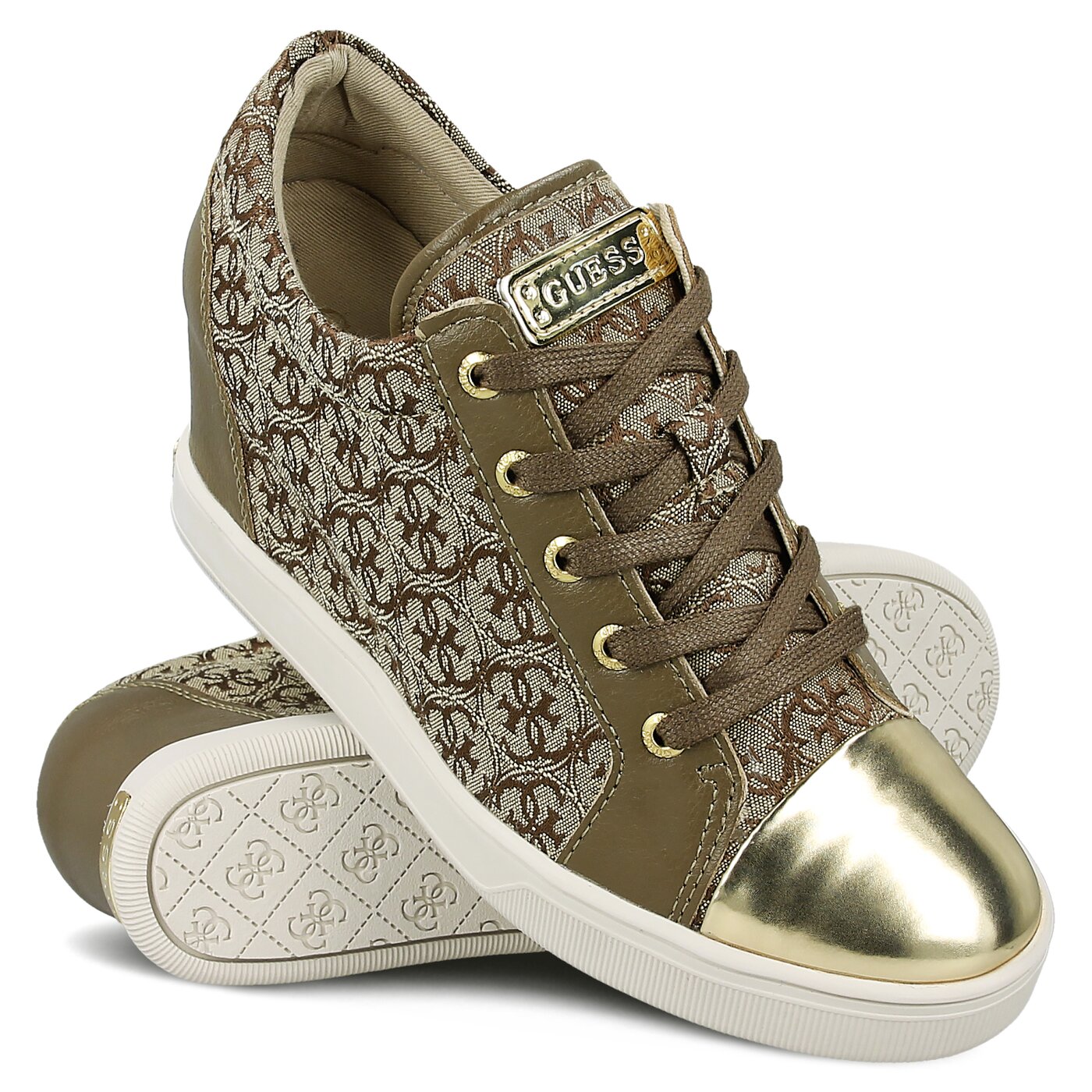 Damskie trampki GUESS FINNA flfin3fal12beibr kolor złoty