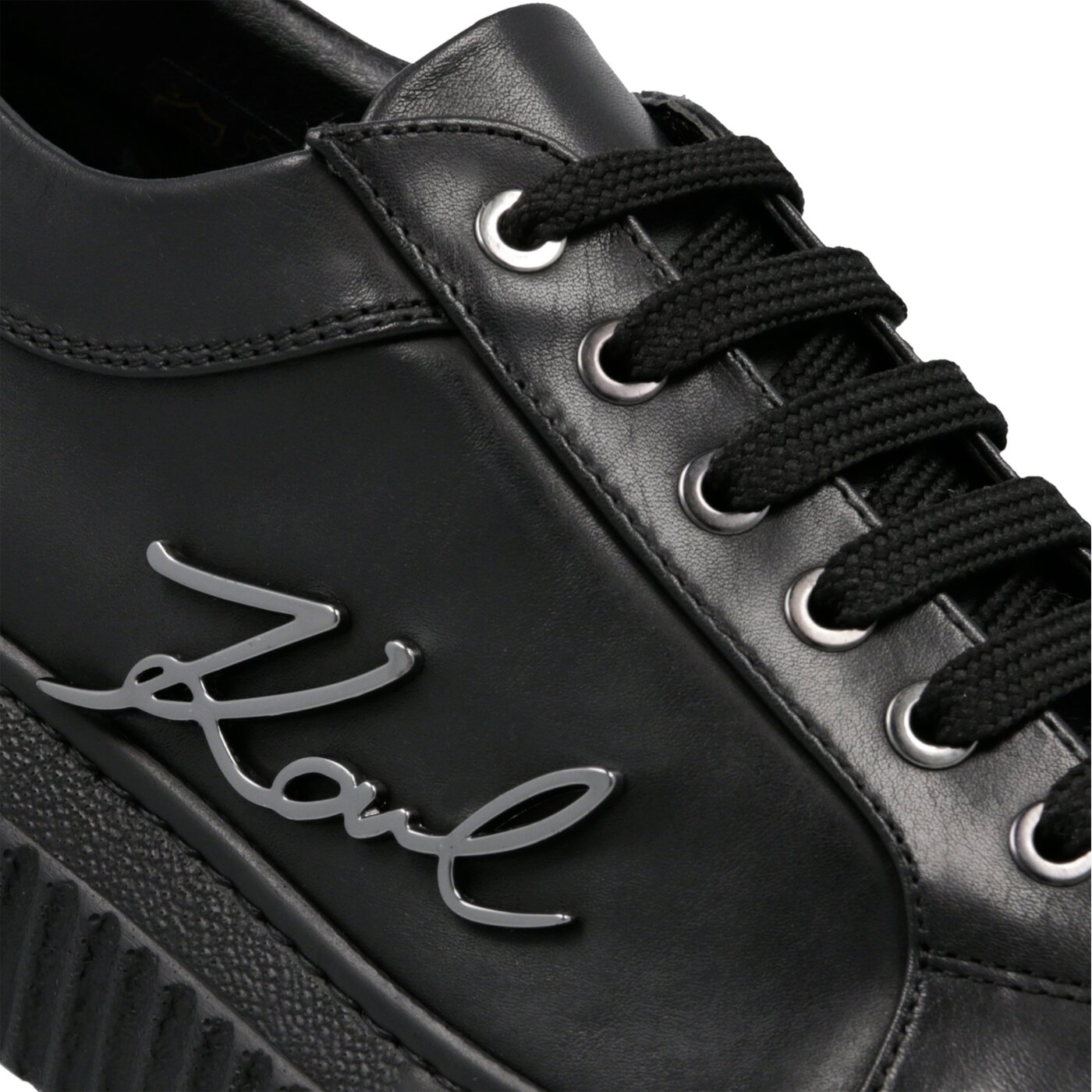 Damskie sneakersy (buty) KARL LAGERFELD KREEPER LO SIGNIA LACE LTHR kl42305000 kolor czarny