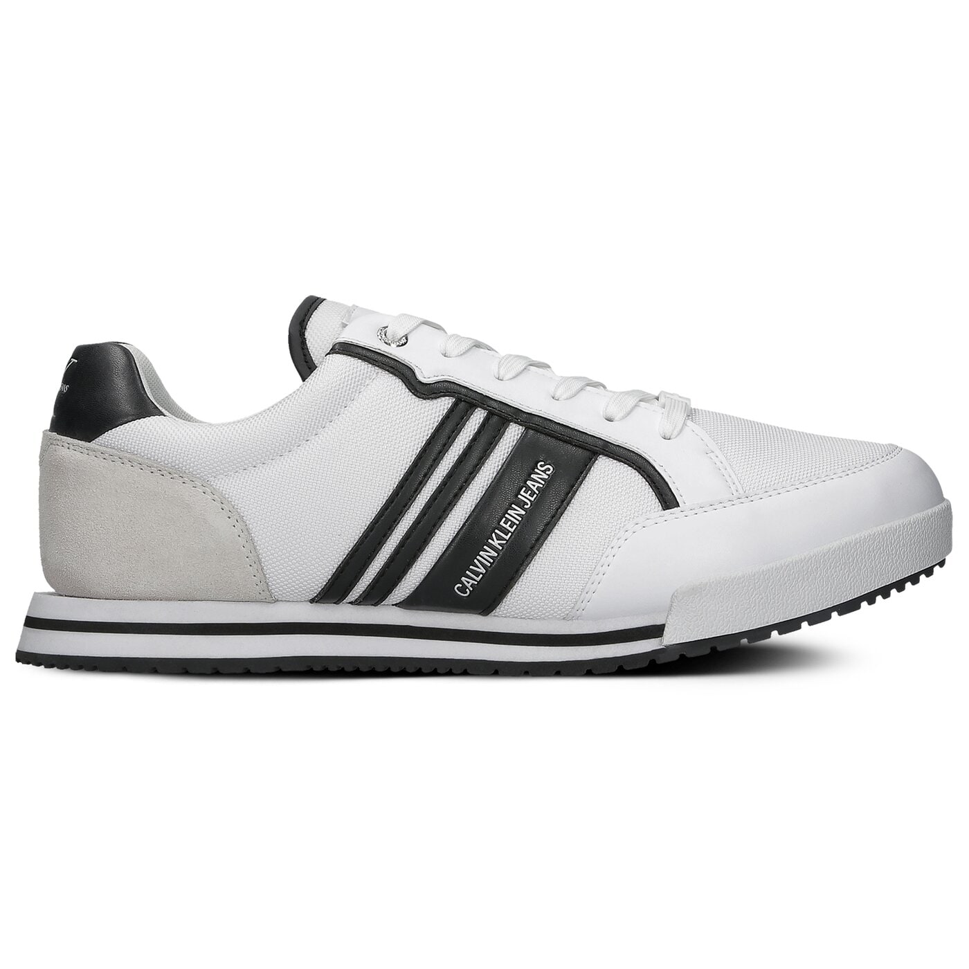 Męskie sneakersy (buty) CALVIN KLEIN LOW PROFILE SNEAKER LACEUP PU-NY ym0ym00027yaf kolor biały