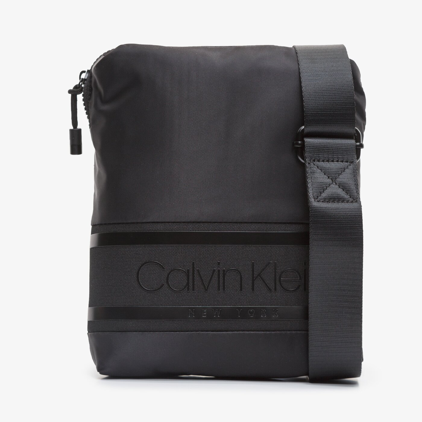 CALVIN KLEIN TORBA STRIPED LOGO FLAT CROSSOVER k50k505378bax kolor czarny