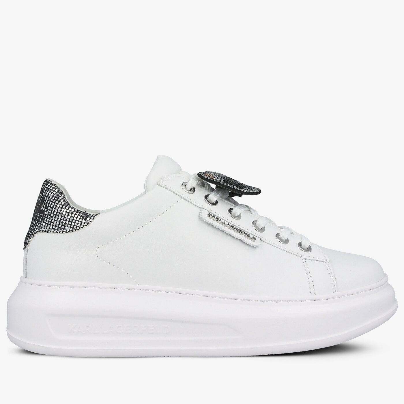 Damskie sneakersy (buty) KARL LAGERFELD KAPRI IKONIC TWIN LO LACE kl6257601s kolor biały