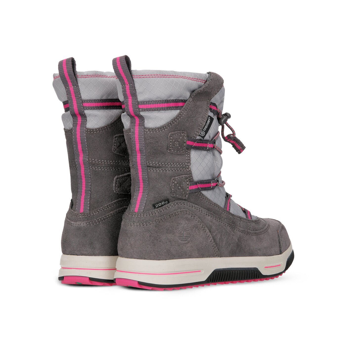 Dziecięce buty outdoor / trekkingowe TIMBERLAND SNOW STOMPER PULL ON WP a1qa5 kolor szary