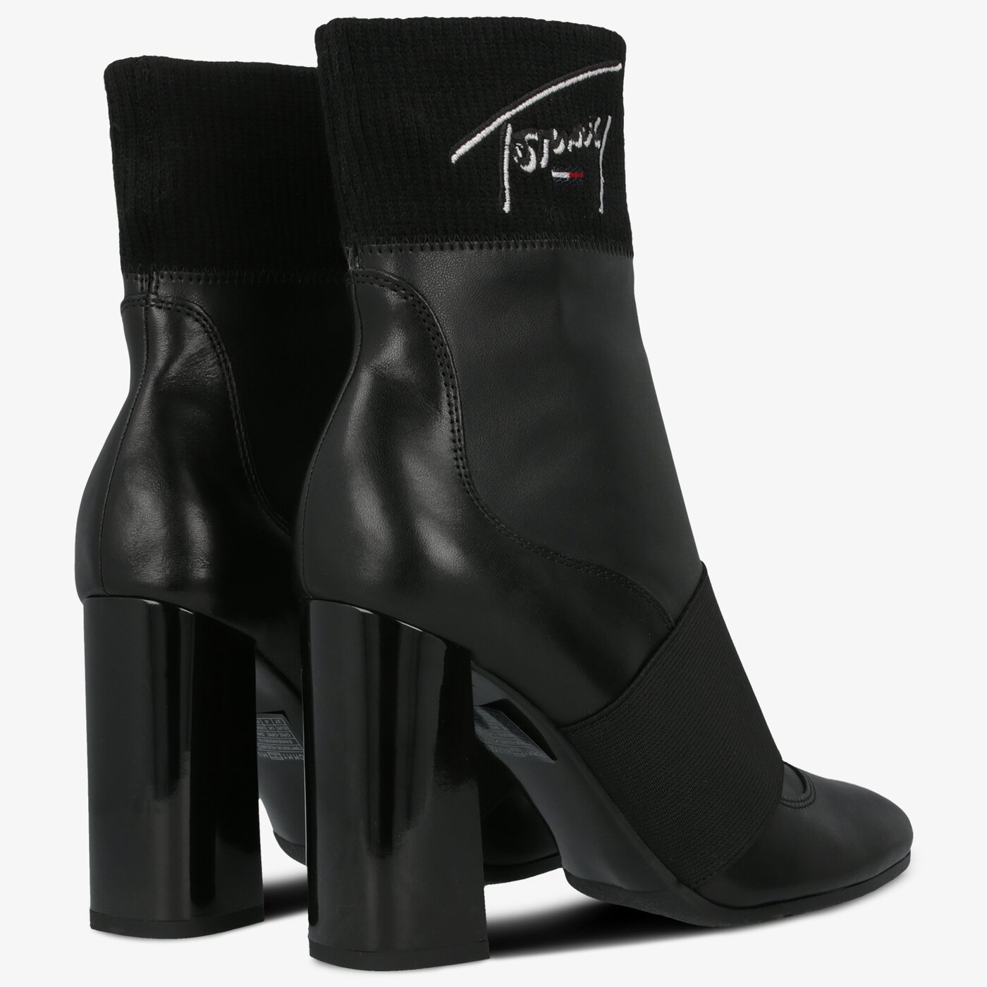 Damskie botki / sztyblety TOMMY HILFIGER TOMMY SIGNATURE HEELED BOOT en0en00615990 kolor czarny