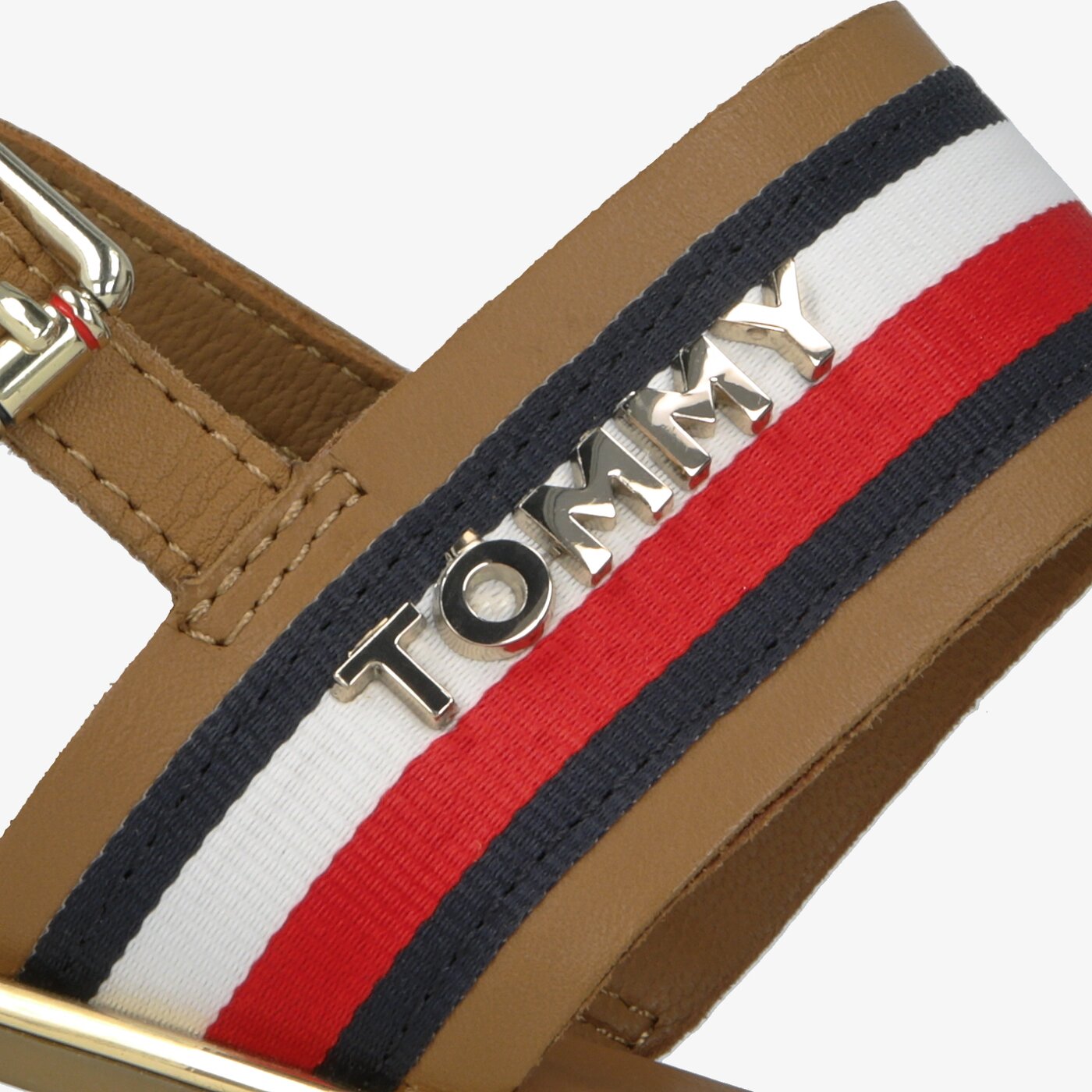 Damskie sandały TOMMY HILFIGER JENNIFER 34C FLAT SANDAL CORPORATE RIBBON fw0fw04049929 kolor brązowy