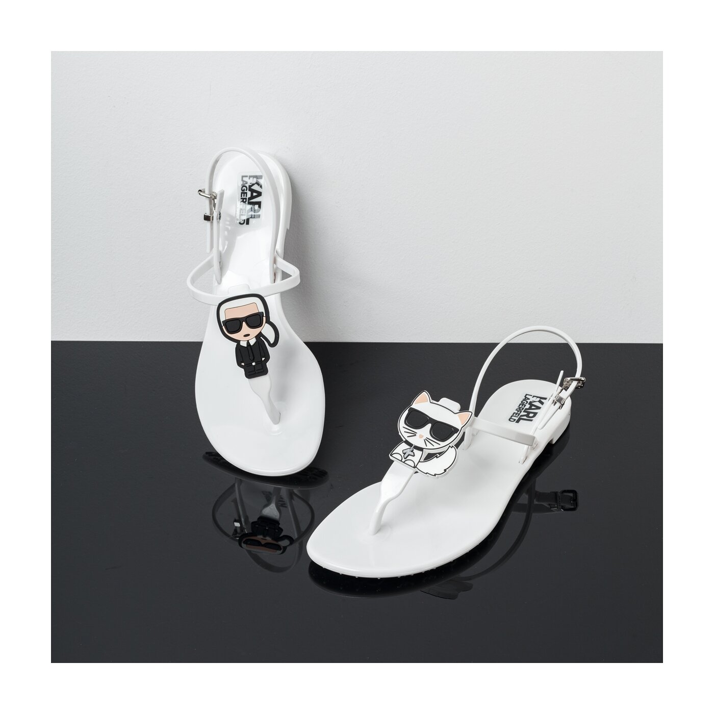 Damskie sandały KARL LAGERFELD JELLY KARL IKONIC SLING kl80002v11 kolor biały