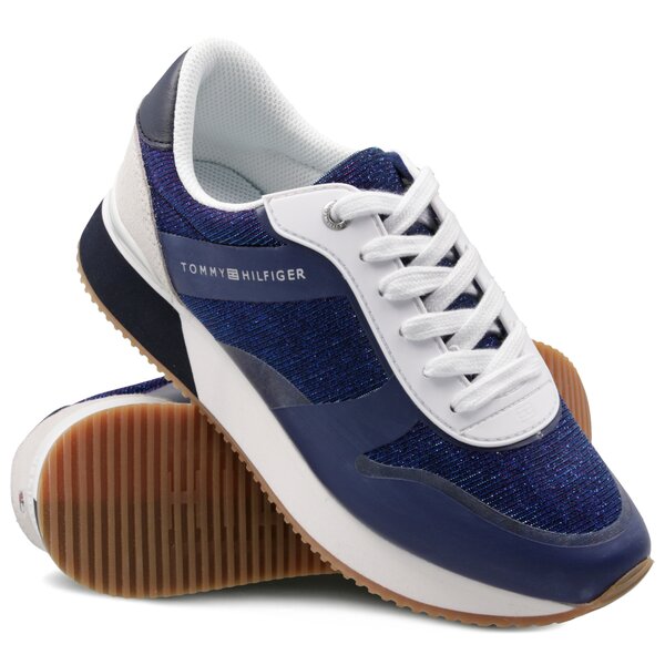 Damskie sneakersy (buty) TOMMY HILFIGER ANNIE 1C1 GLITTER CITY SNEAKER fw0fw03772406 kolor granatowy