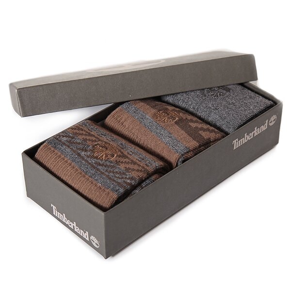 Męskie skarpetki TIMBERLAND SKARPETY 3PP SOCK GIFT BOX j0219244 kolor beżowy
