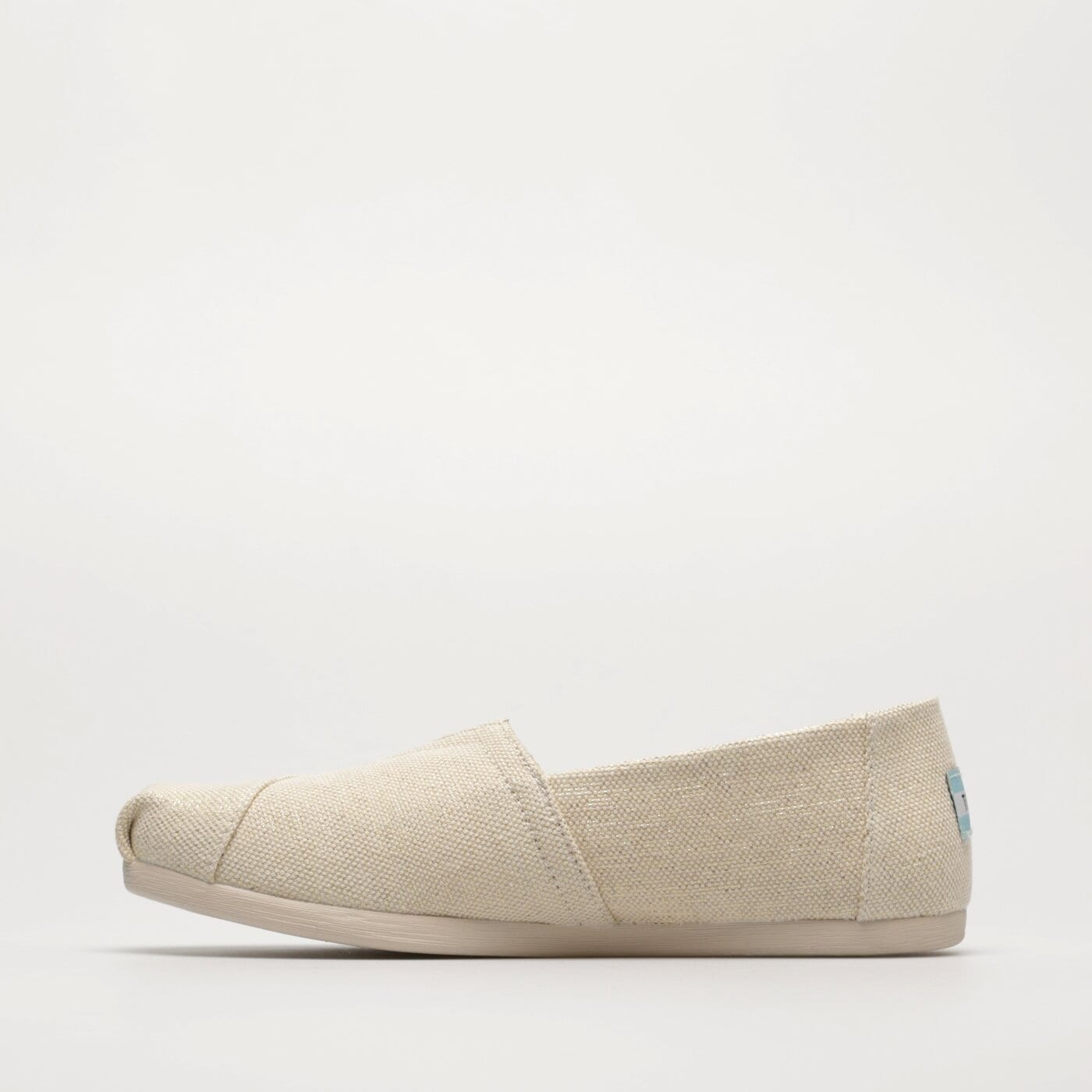 Damskie espadryle TOMS DARK NATURAL METALLIC LINEN 10019699 kolor beżowy