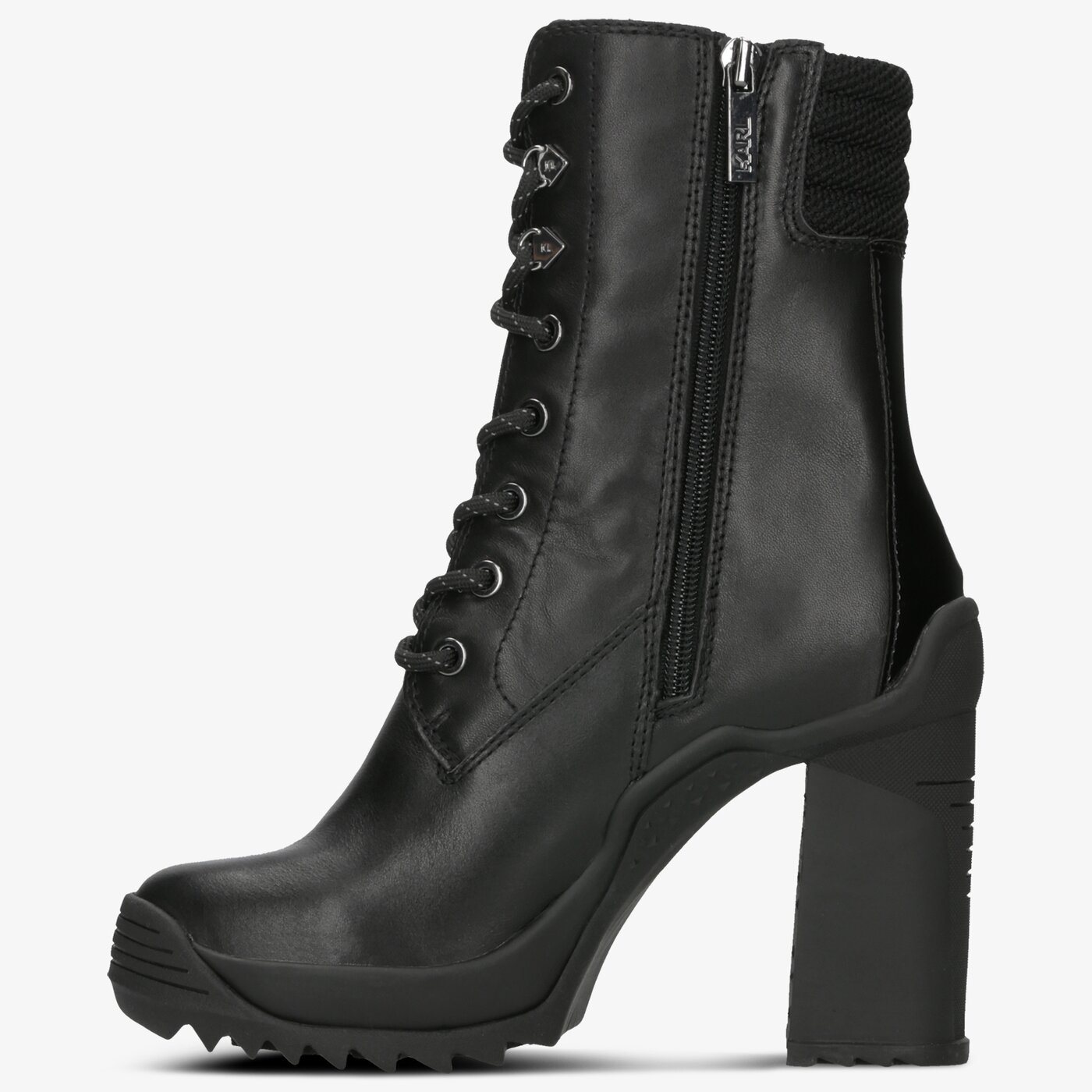 Damskie botki / sztyblety KARL LAGERFELD VOYAGE III ANKLE LACE BOOT kl30155000 kolor czarny
