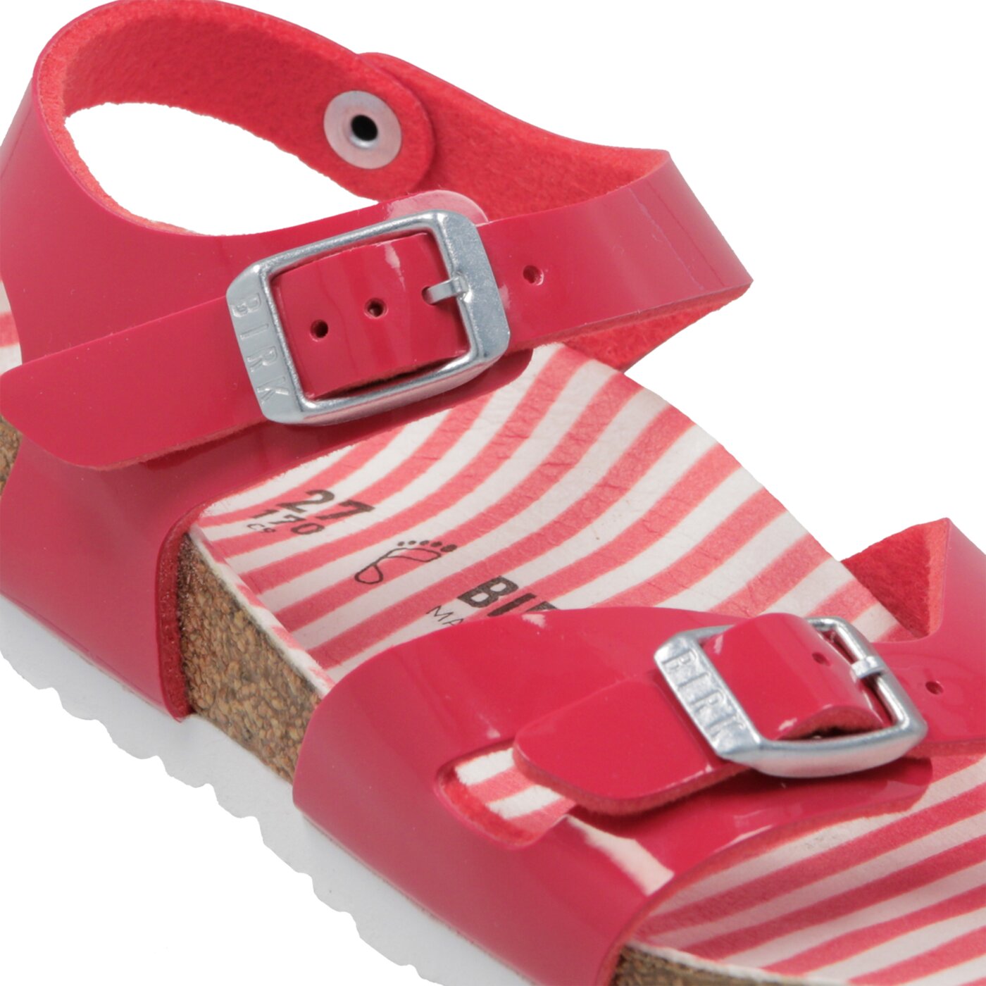 Dziecięce sandały / klapki BIRKENSTOCK RIO NAUTICAL STRIPES RED 1012719 kolor czerwony