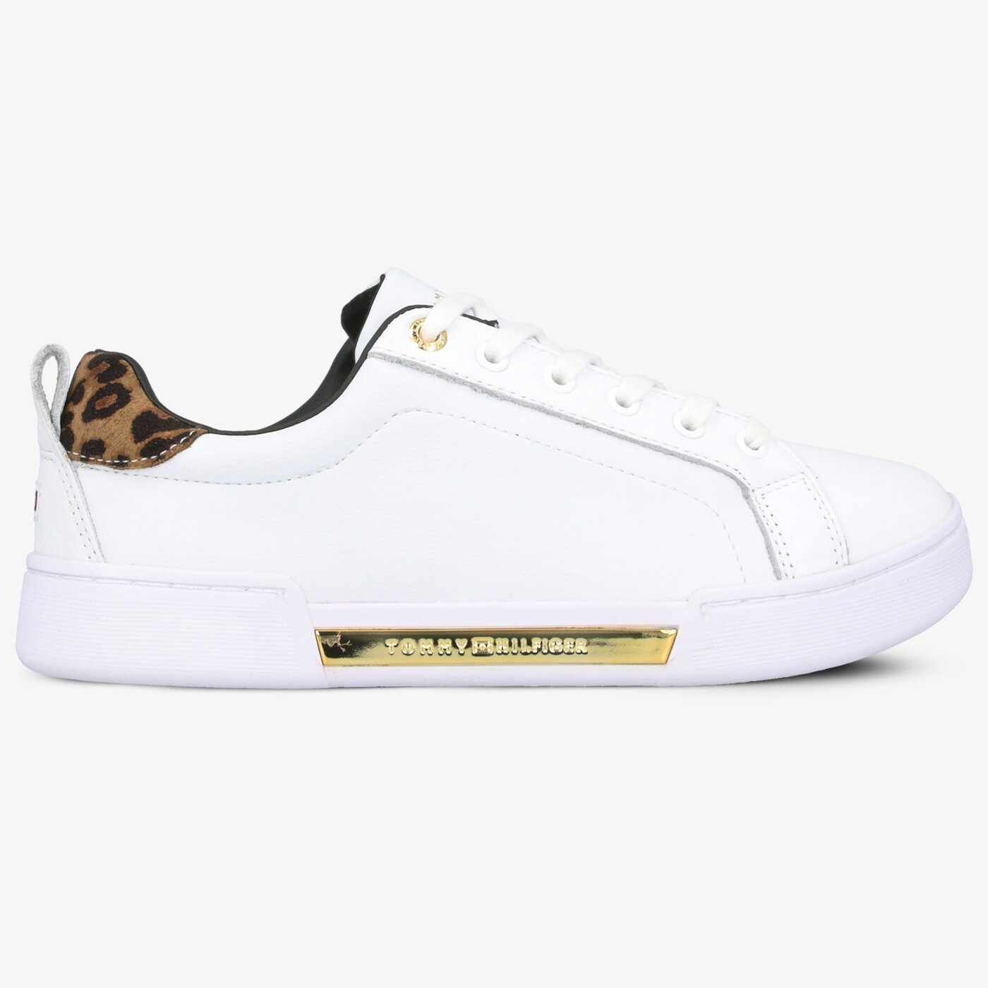 Damskie trampki TOMMY HILFIGER BRANDED LEO PRINT SNEAKER fw0fw04301ybs kolor biały