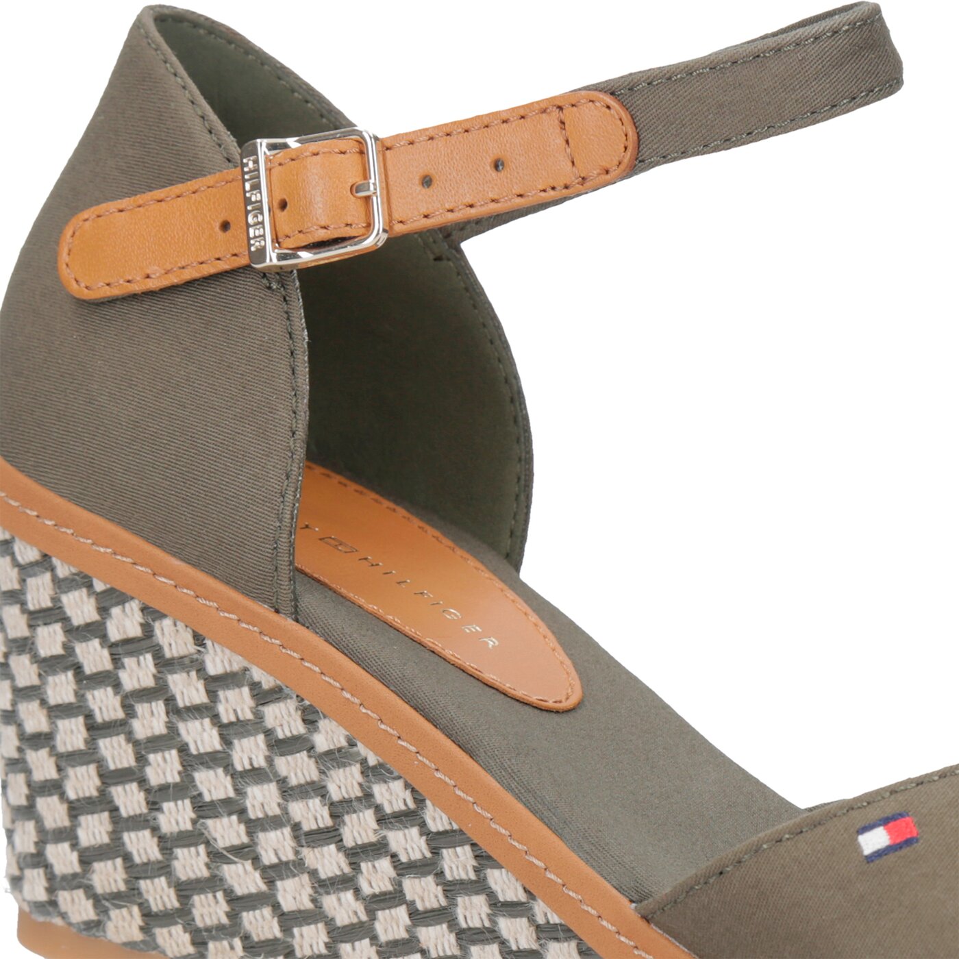 Damskie sandały TOMMY HILFIGER ICONIC ELBA SANDAL BASIC fw0fw02648010 kolor khaki