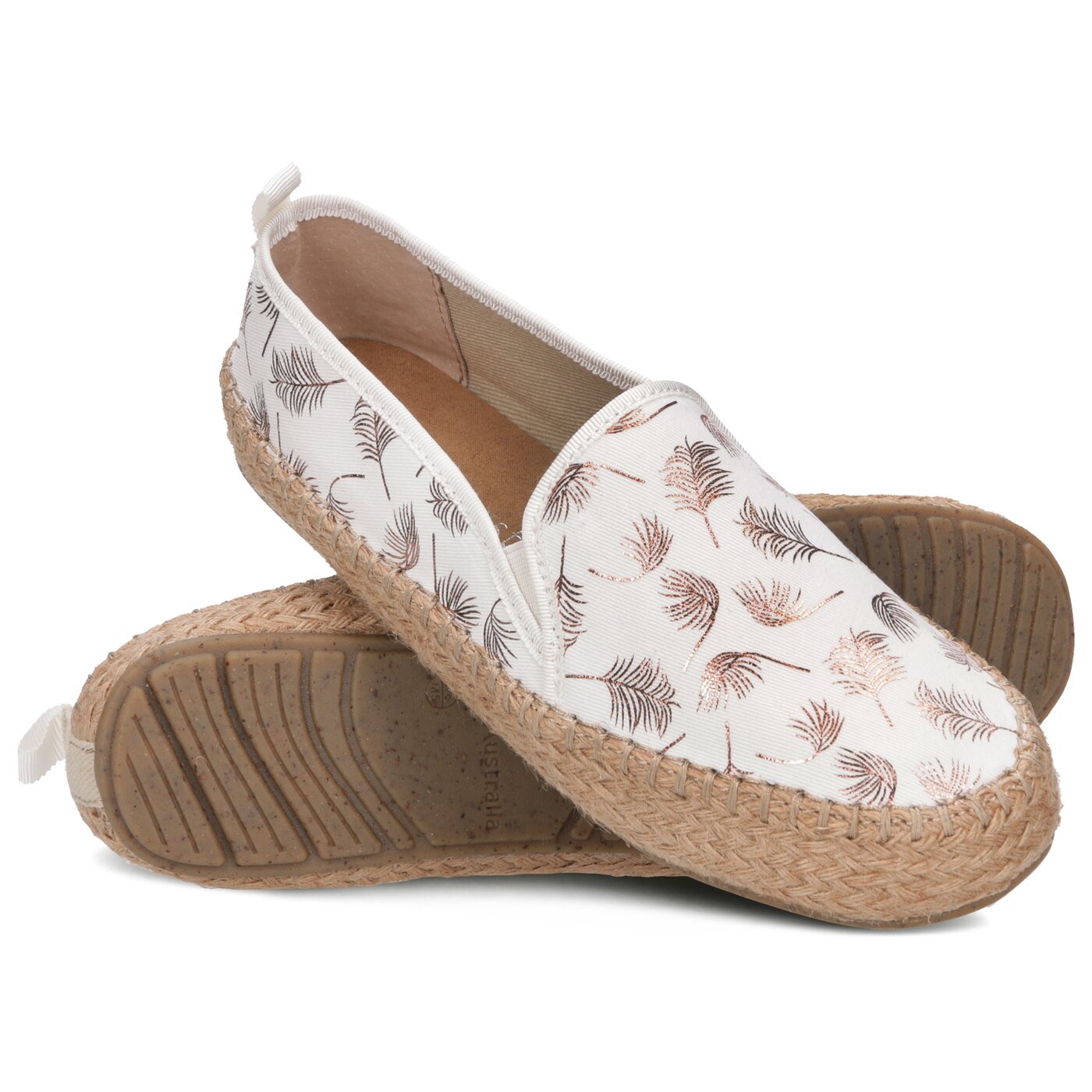 Damskie espadryle EMU GUM w11385whitefoilprint kolor biały