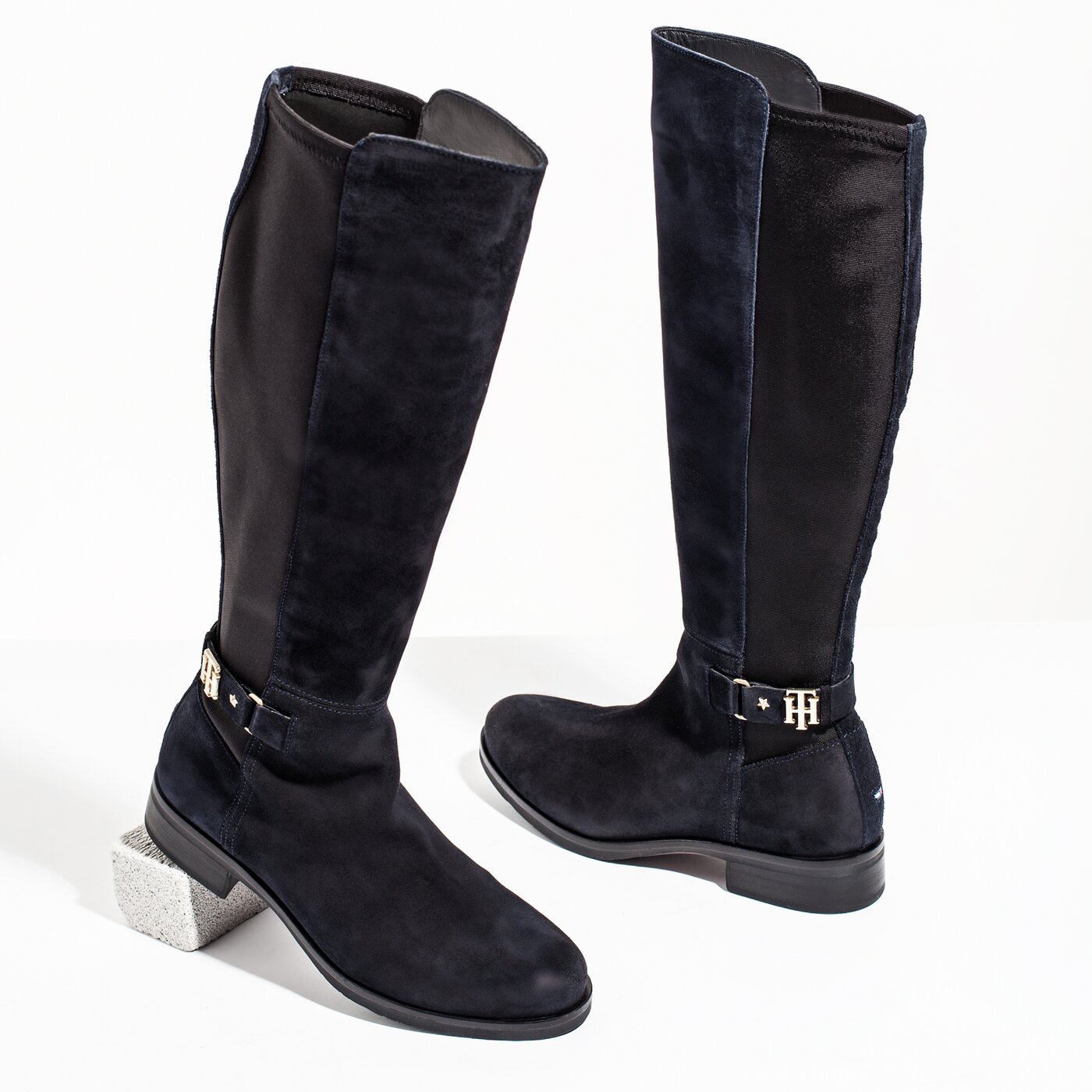 tommy hilfiger buckle high boot stretch 