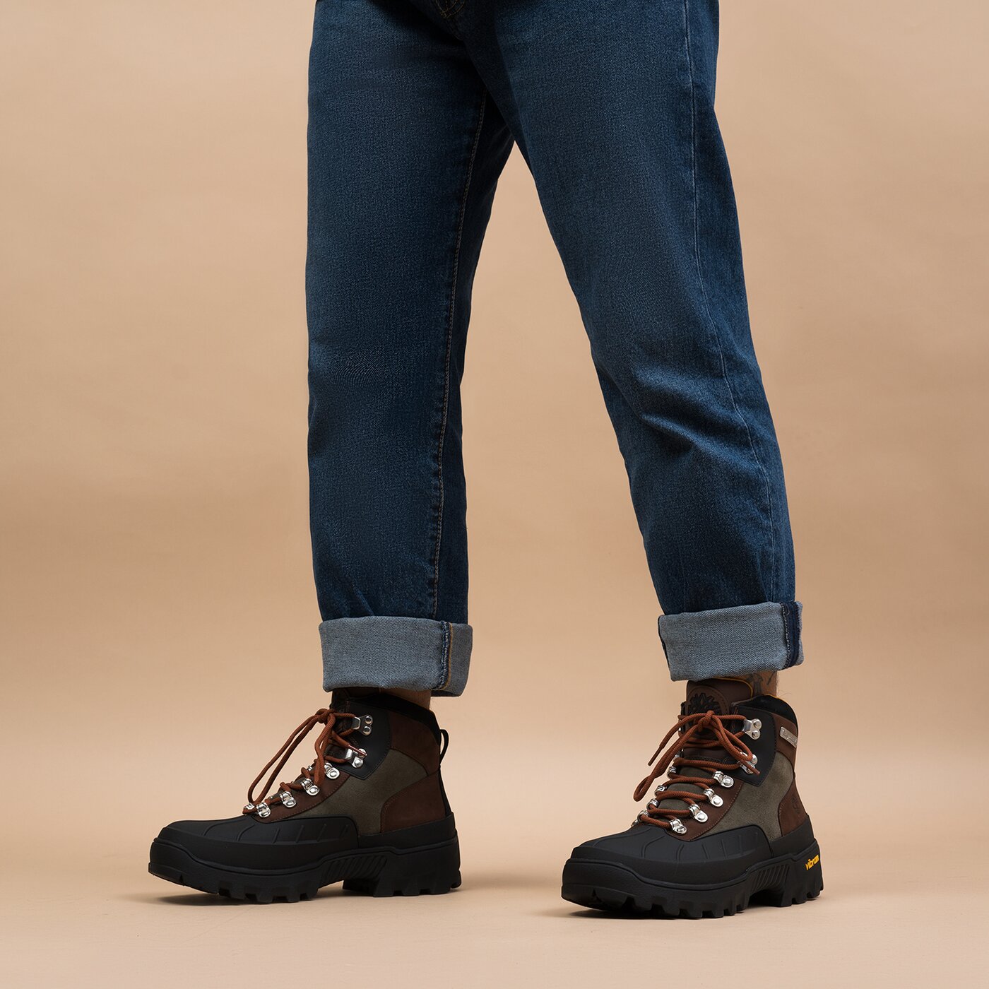 Męskie buty outdoor (trekkingowe) TIMBERLAND VIBRAM EURO HIKER WP tb0a5md79311 kolor brązowy