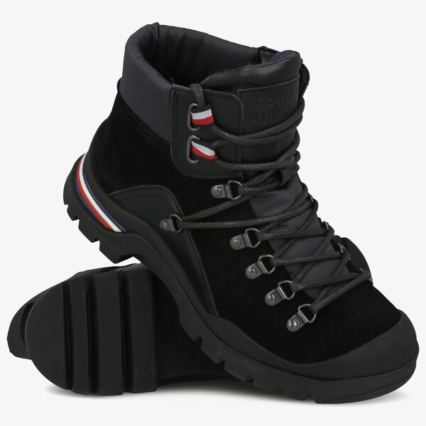 Męskie buty outdoor (trekkingowe) TOMMY HILFIGER CORPORATE OUTDOOR BOOT fm0fm02414990 kolor czarny