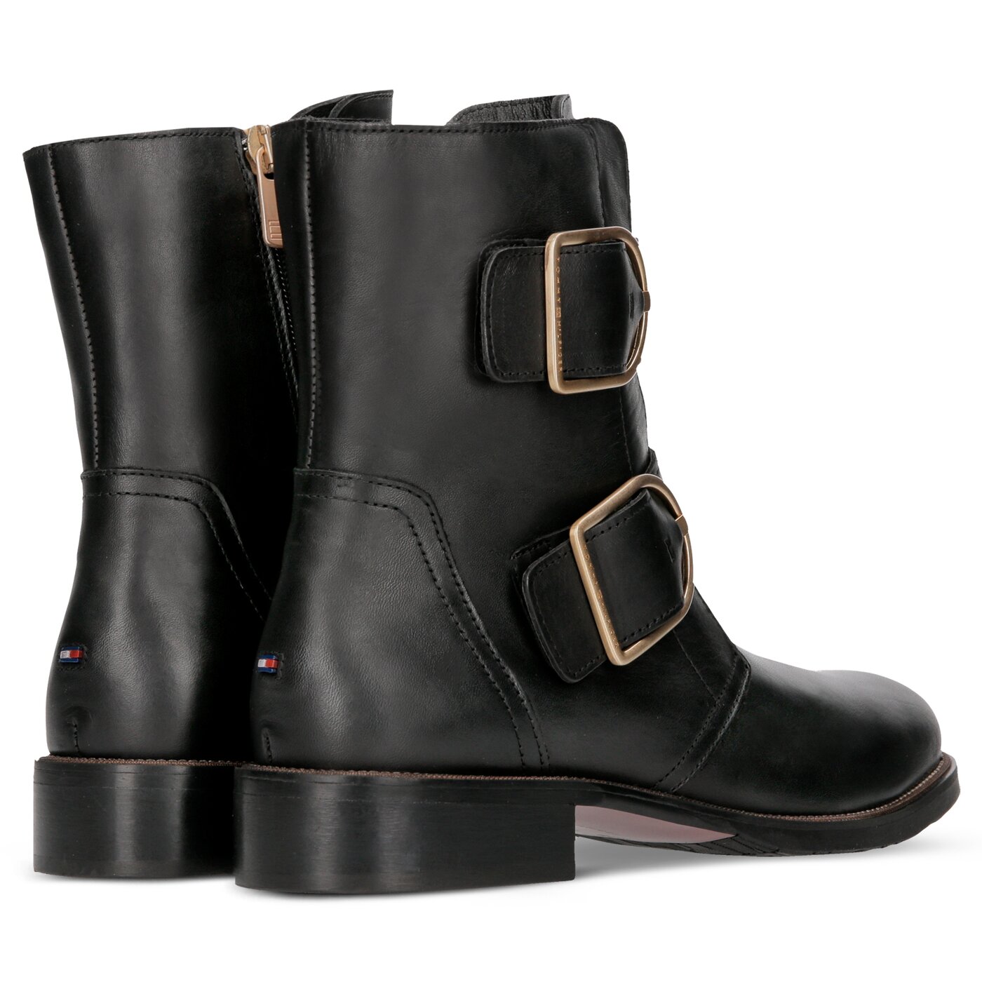 Damskie botki / sztyblety TOMMY HILFIGER OVERSIZED BUCKLE FLAT BOOT fw0fw03072990 kolor czarny