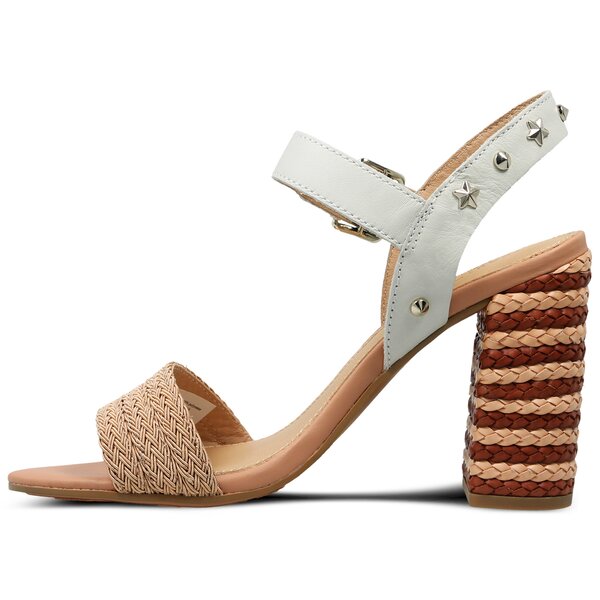 Damskie sandały TOMMY HILFIGER FEMININE HEEL SANDAL STAR STUDS fw0fw02254121 kolor biały