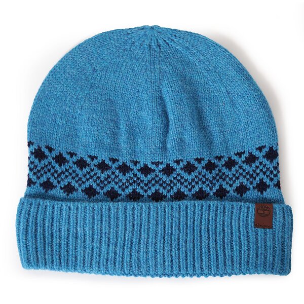 Męska czapka zimowa TIMBERLAND CZAPKA PATTERN HAT & SCARF GIFT j1798459 kolor niebieski