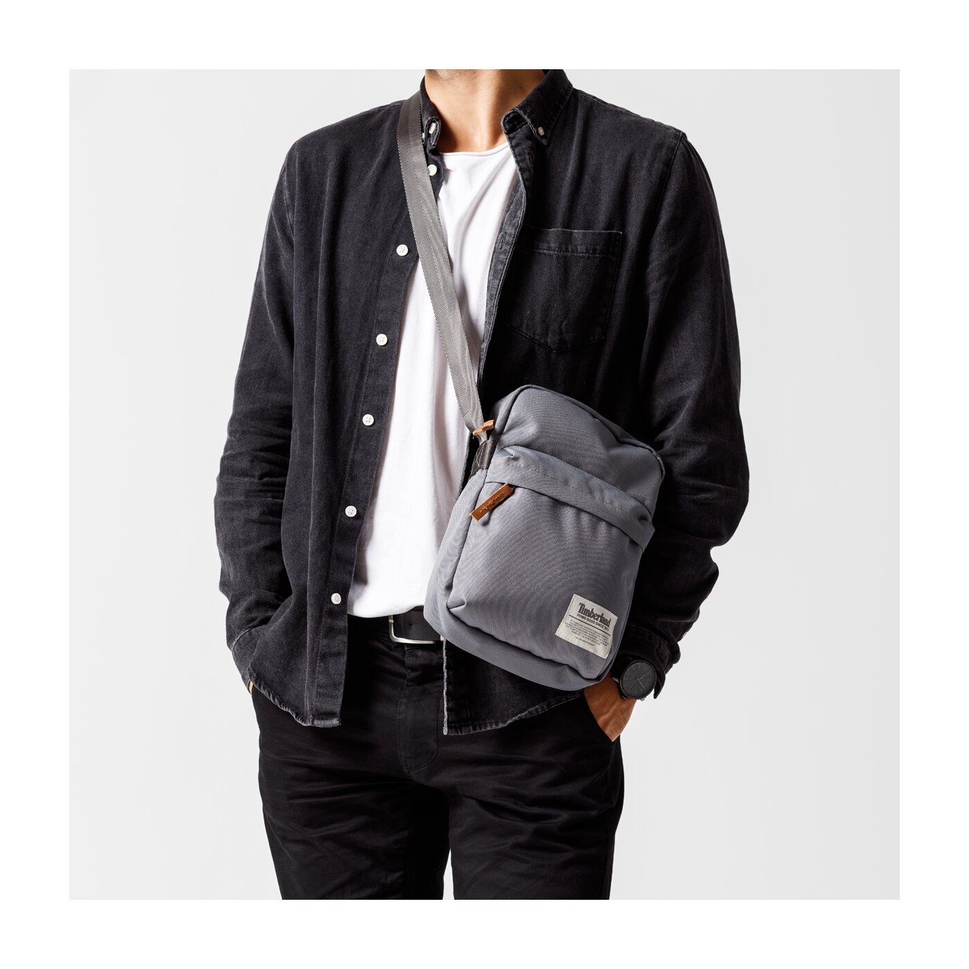 TIMBERLAND TORBA LARGE CROSS BODY tb0a1d1y0331 kolor szary