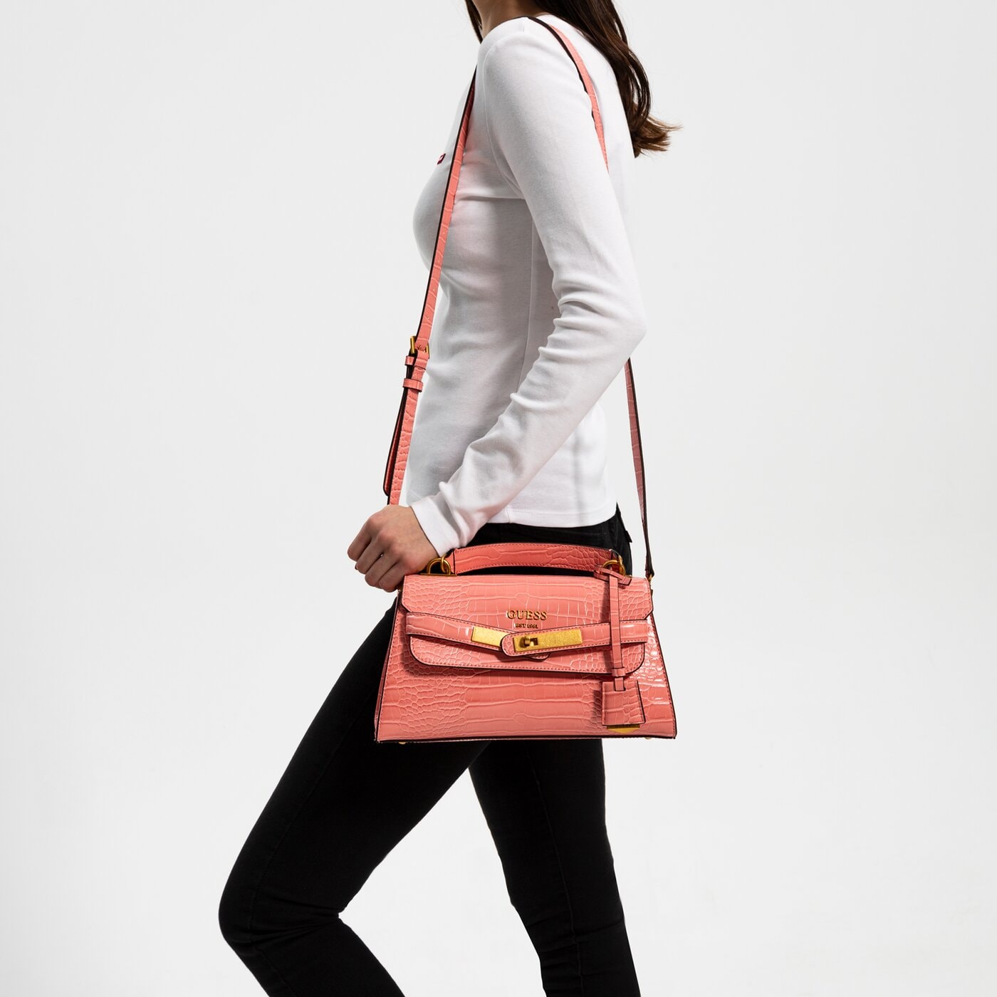 Damska torebka GUESS TOREBKA ENISA TOP hwca8421200cor kolor różowy