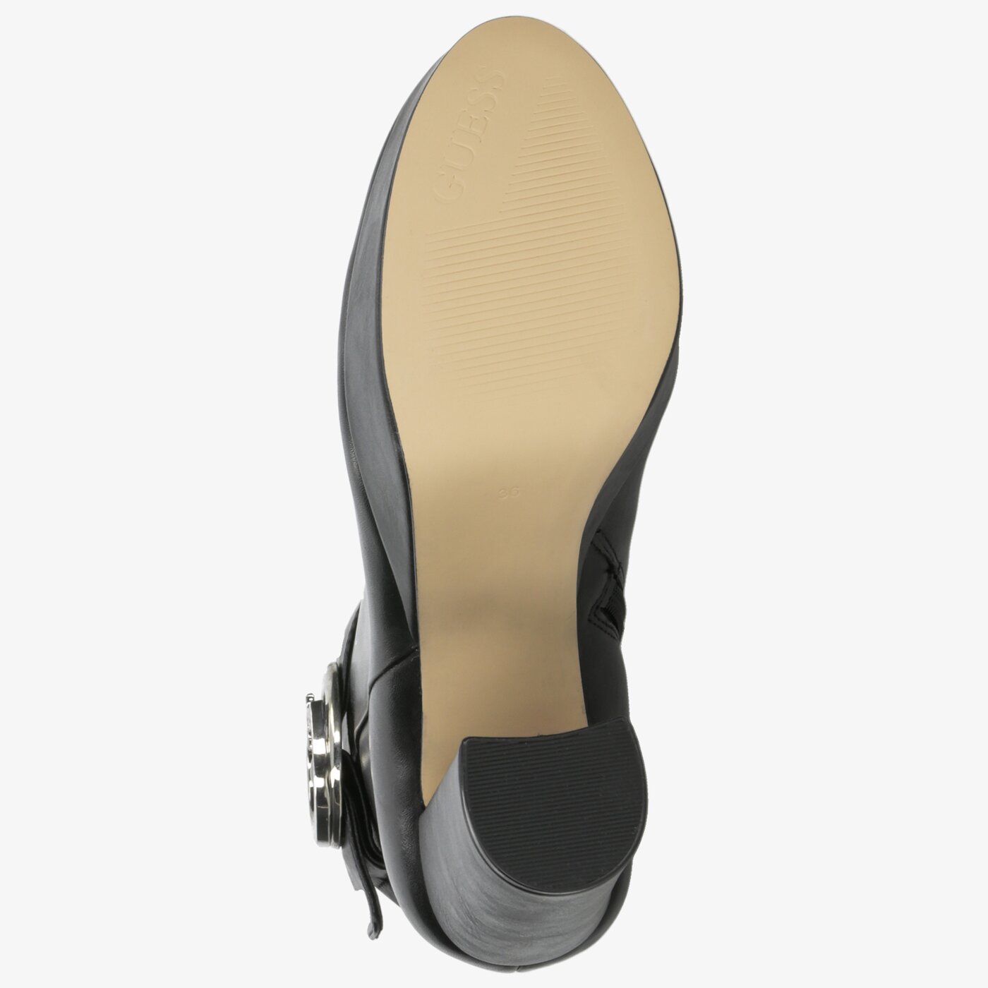 Damskie botki / sztyblety GUESS ABREW fl8arwlea10black kolor czarny