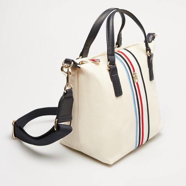 Damska torebka TOMMY HILFIGER TOREBKA POPPY SMALL TOTE CORP aw0aw15986aef kolor beżowy