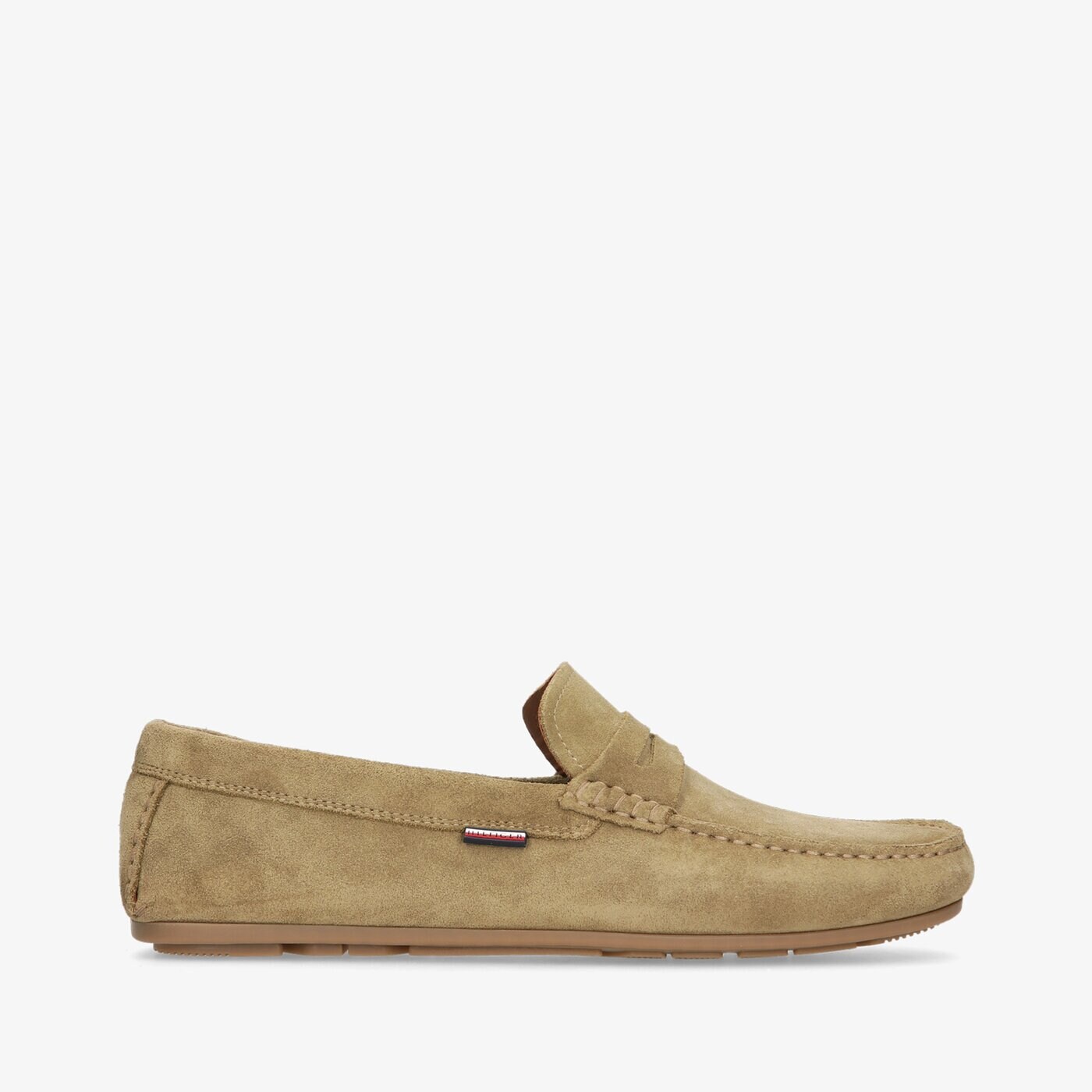 Męskie półbuty TOMMY HILFIGER CLASSIC SUEDE DRIVER fm0fm02725gxr kolor beżowy