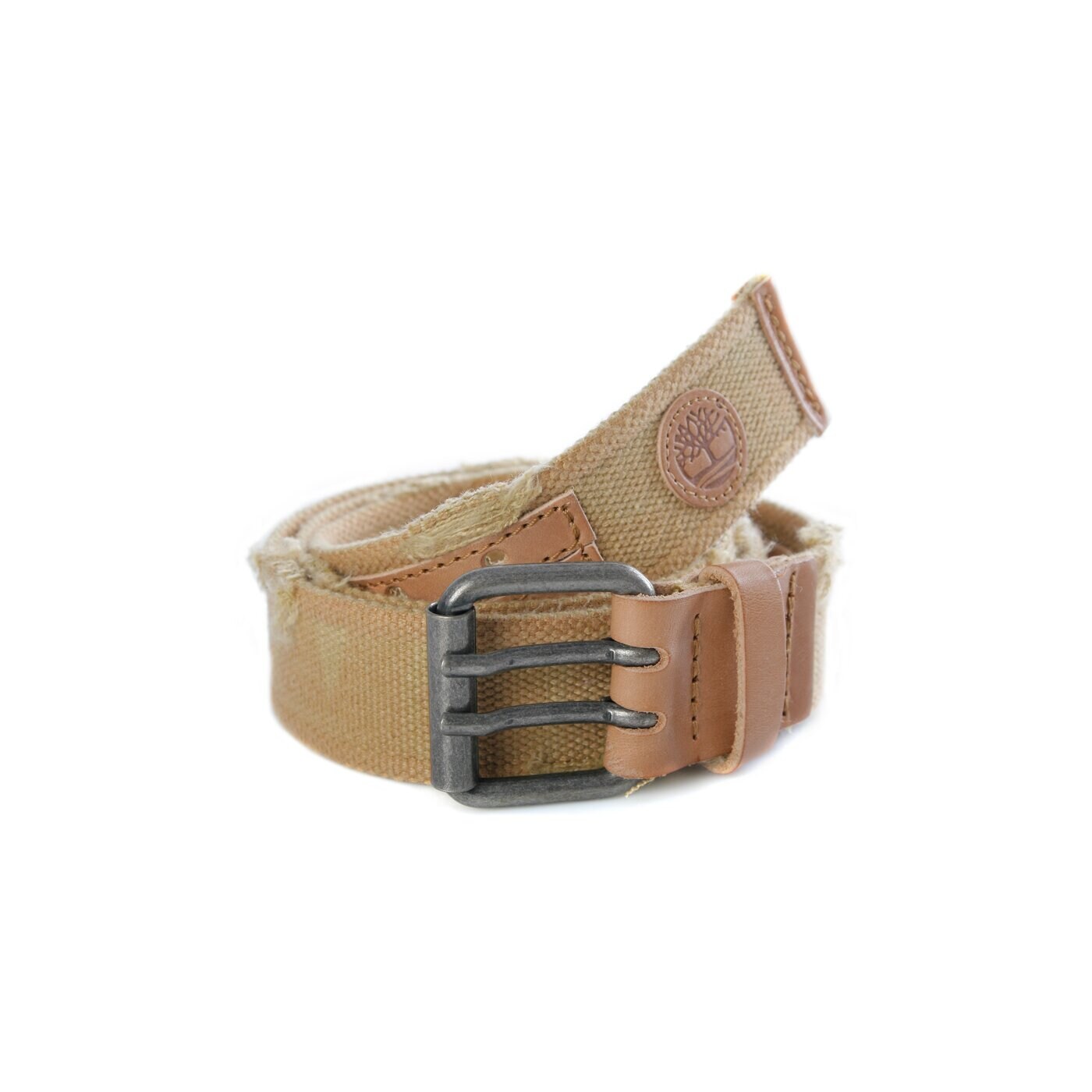 Męski pasek do spodni TIMBERLAND PASEK MAN CANVAS AND COW LEATHER BELT m2714918 kolor beżowy