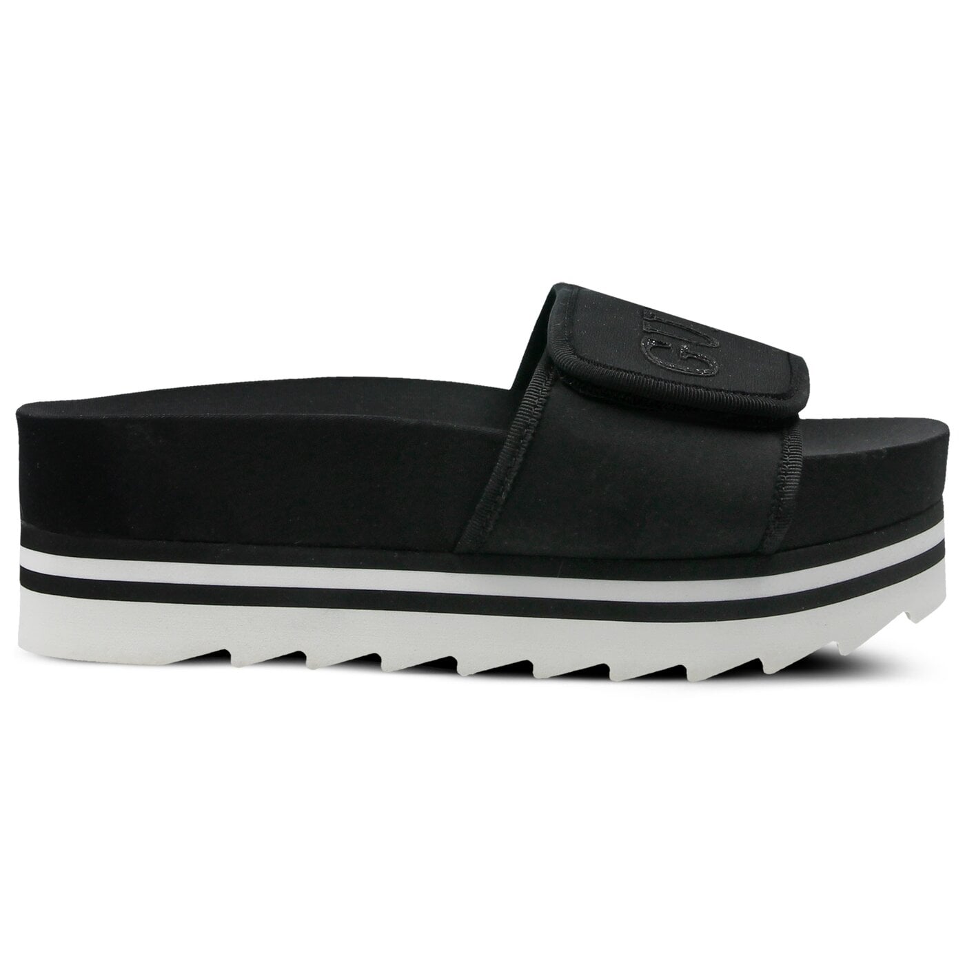 Damskie klapki GUESS HALLIE 2 SLIDE FABRIC flhi22fab19black kolor czarny