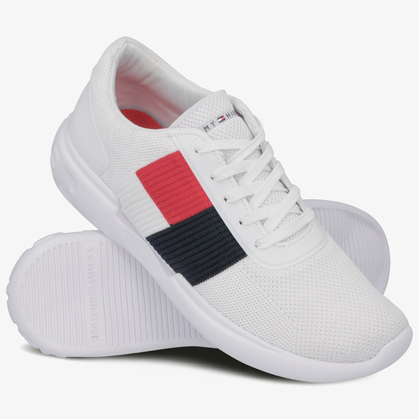 Męskie sneakersy (buty) TOMMY HILFIGER TATE 7C KNIT fm0fm02275100 kolor biały