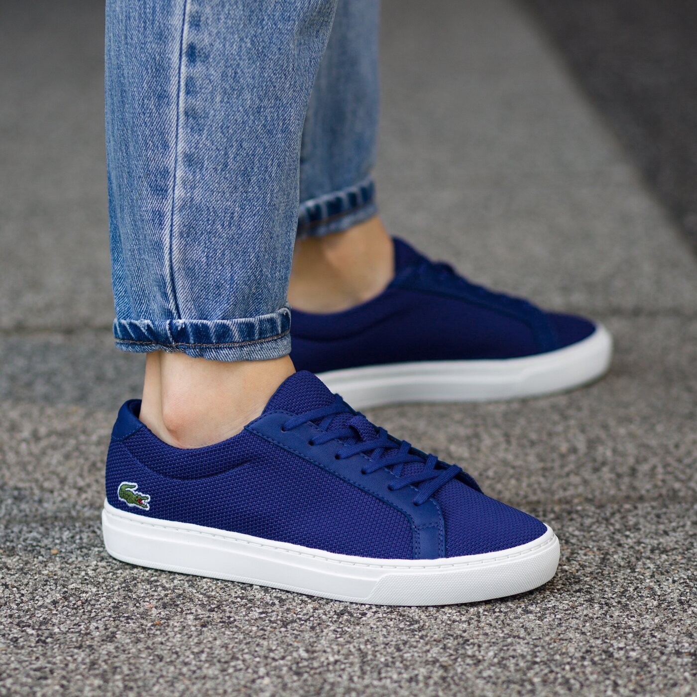 Dziecięce sneakersy (buty) LACOSTE L.12.12 217 1 733caj1014125 kolor niebieski