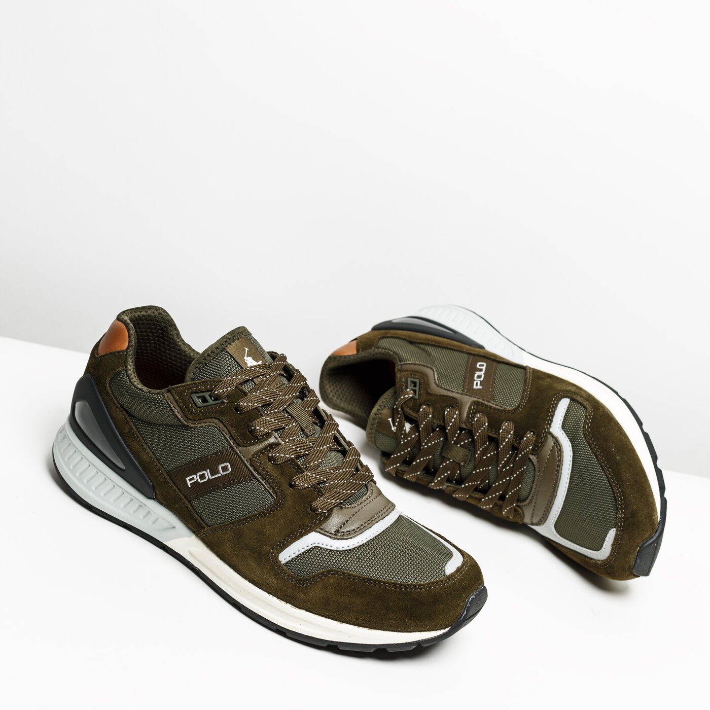 Męskie sneakersy (buty) POLO RL TRAIN100 SNEAKERS ATHLETIC SHOE  809669838003 kolor khaki