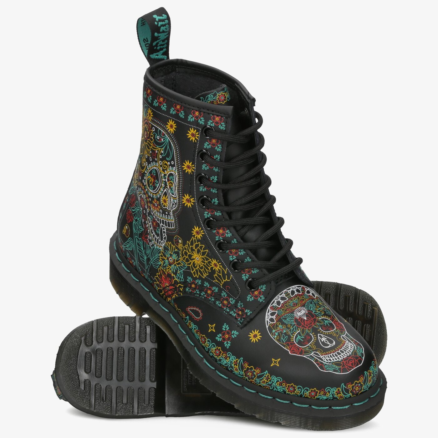 Damskie botki / sztyblety DR MARTENS 1460 SKULL8 EYE BOOT 25377102 kolor czarny