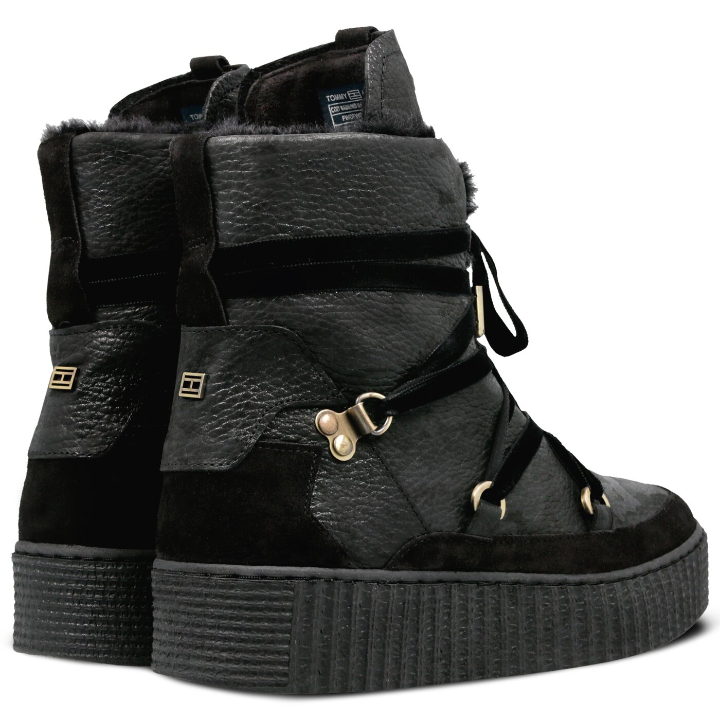 Damskie śniegowce TOMMY HILFIGER COZY WARMLINED LEATHER BOOT fw0fw03436990 kolor czarny