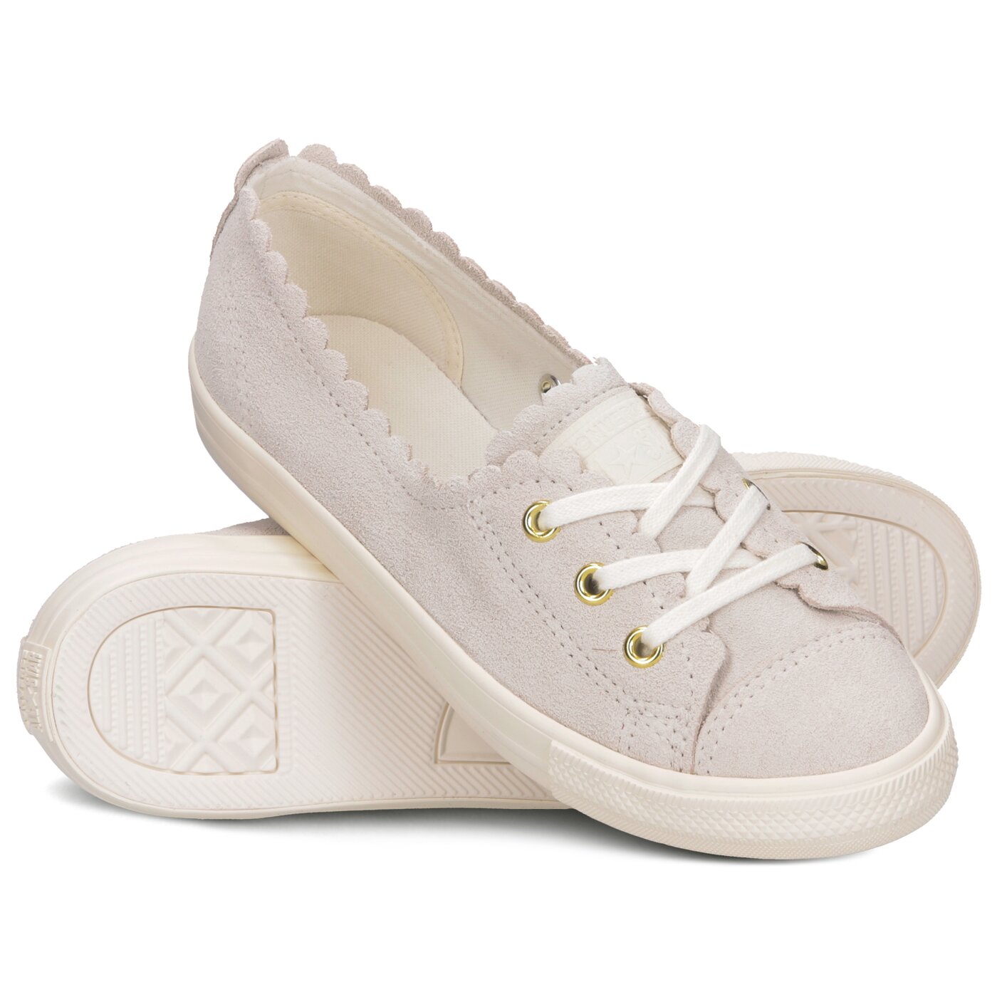 Damskie trampki CONVERSE CHUCK TAYLOR ALL STAR BALLET - SCALLOP c563482 kolor beżowy