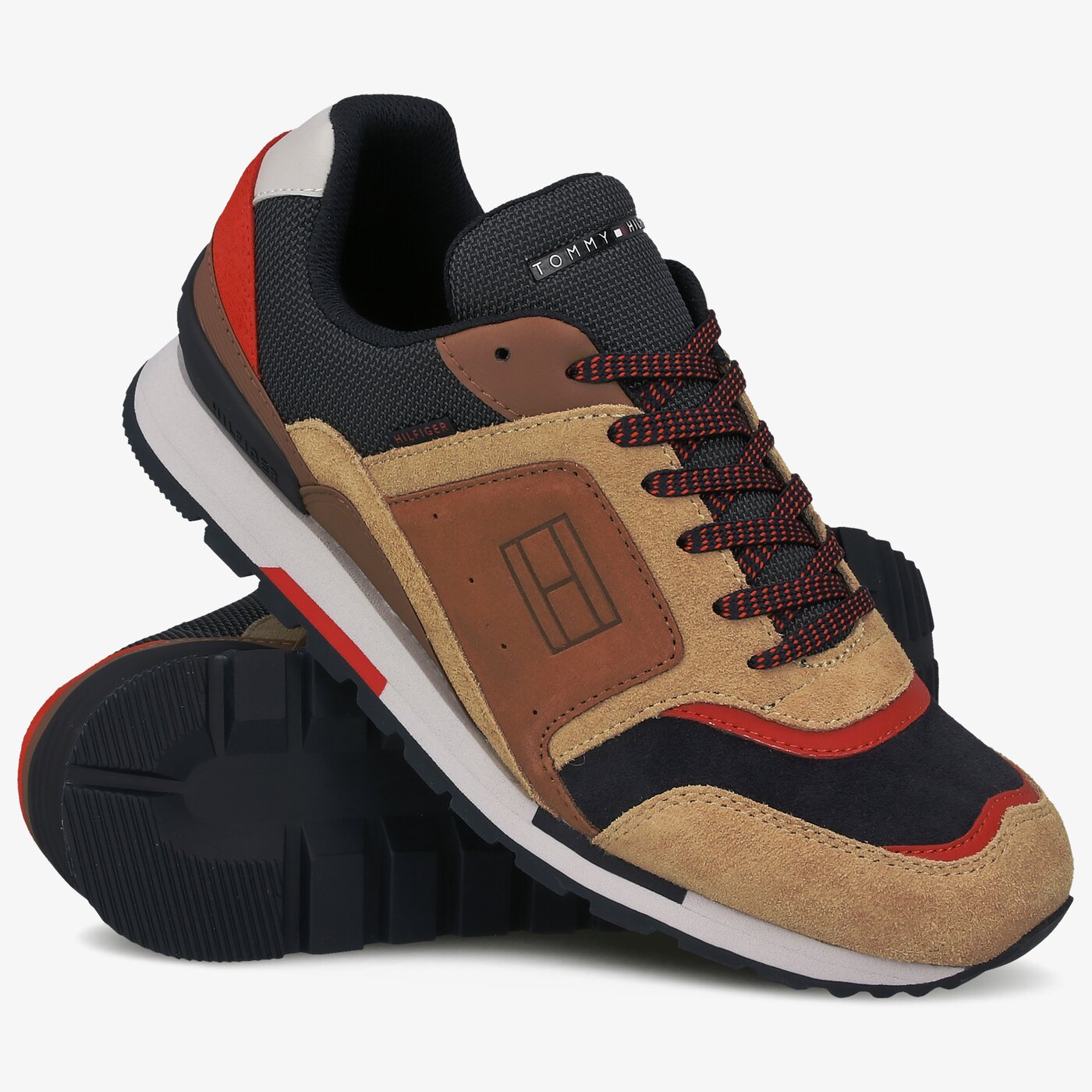 Męskie sneakersy (buty) TOMMY HILFIGER DORIAN 1C2 DORIAN 1C fm0fm03079rbl kolor brązowy