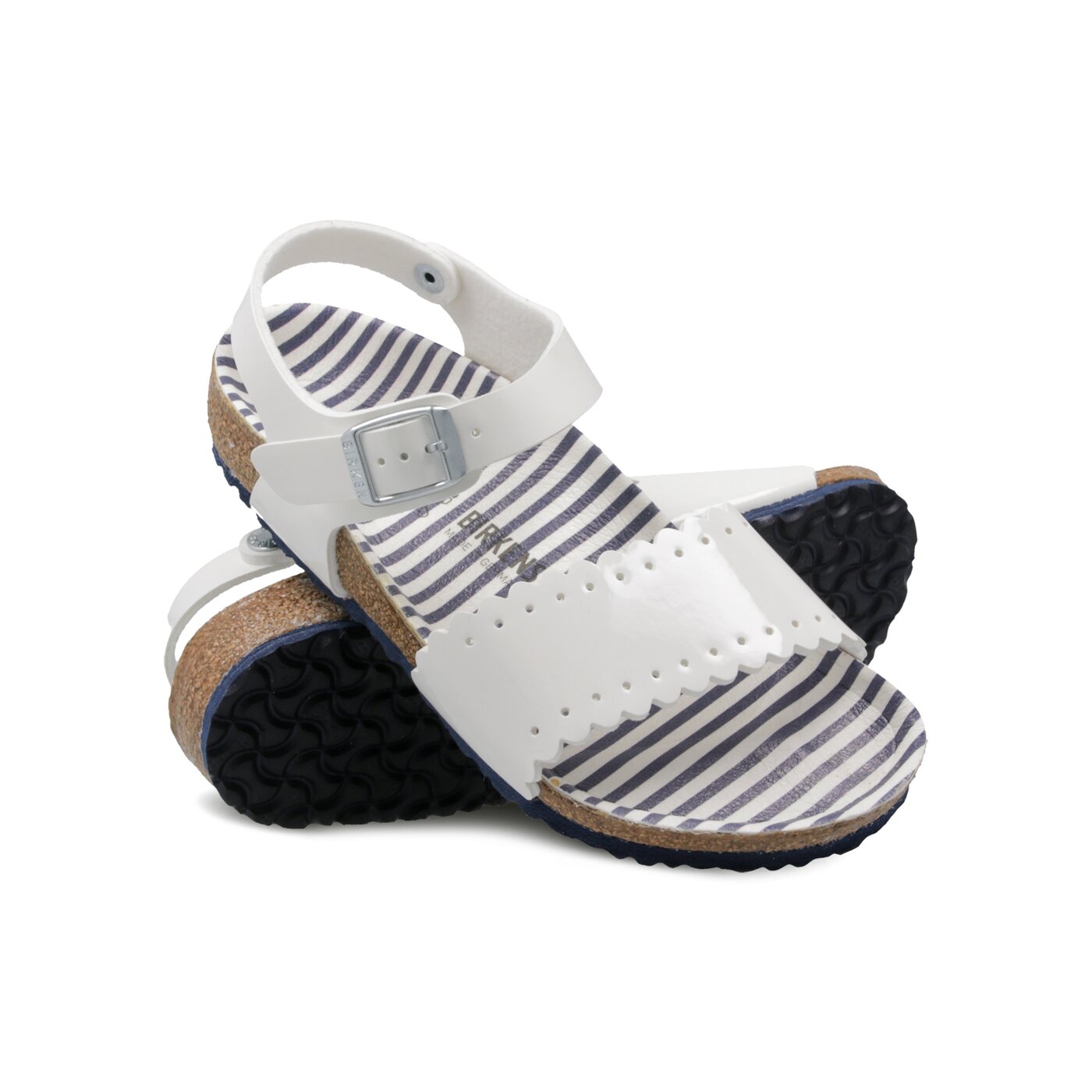 Dziecięce sandały / klapki BIRKENSTOCK MILA NAUTICAL STRIPES WHITE  1013522 kolor biały