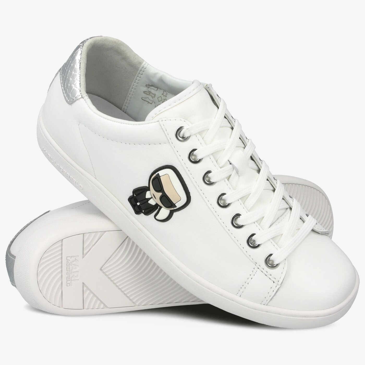 Damskie sneakersy (buty) KARL LAGERFELD KUPSOLE II KARL IKONIC LO LACE kl6123001s kolor biały