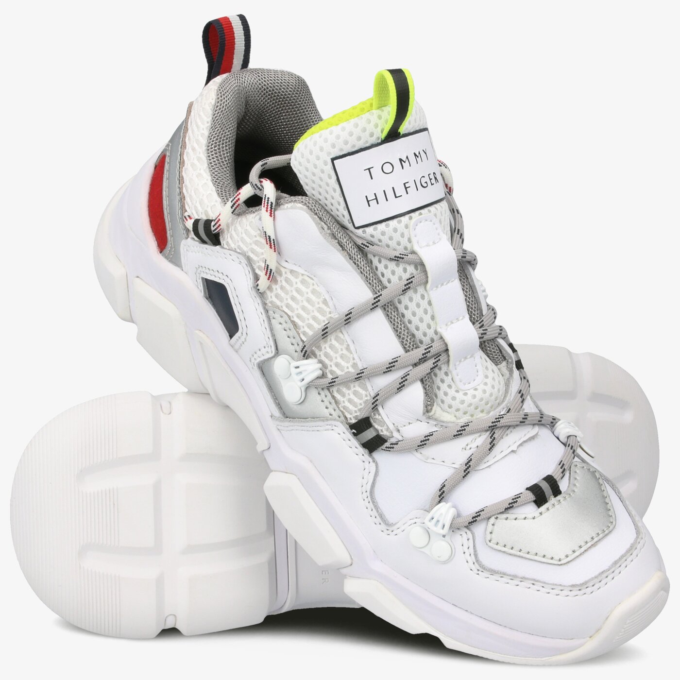 Damskie sneakersy (buty) TOMMY HILFIGER CITY VOYAGER CHUNKY SNEAKER fw0fw04610ybs kolor biały